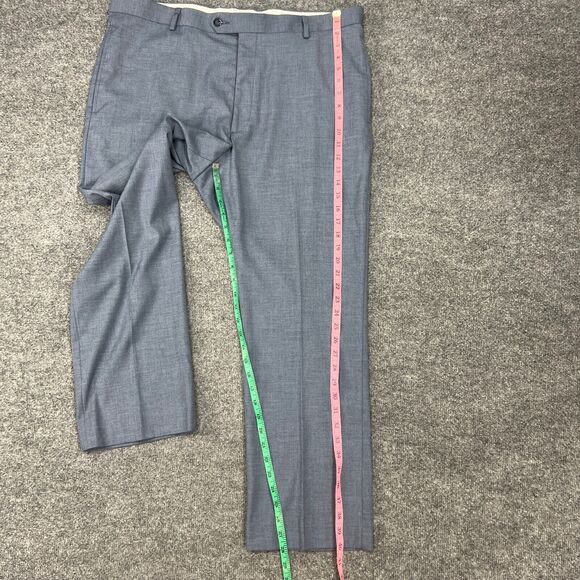 Daniel Cremieux Pants Mens 40 Shark Blue Straight Leg Stretch Flat Front Dress - Picture 6 of 11